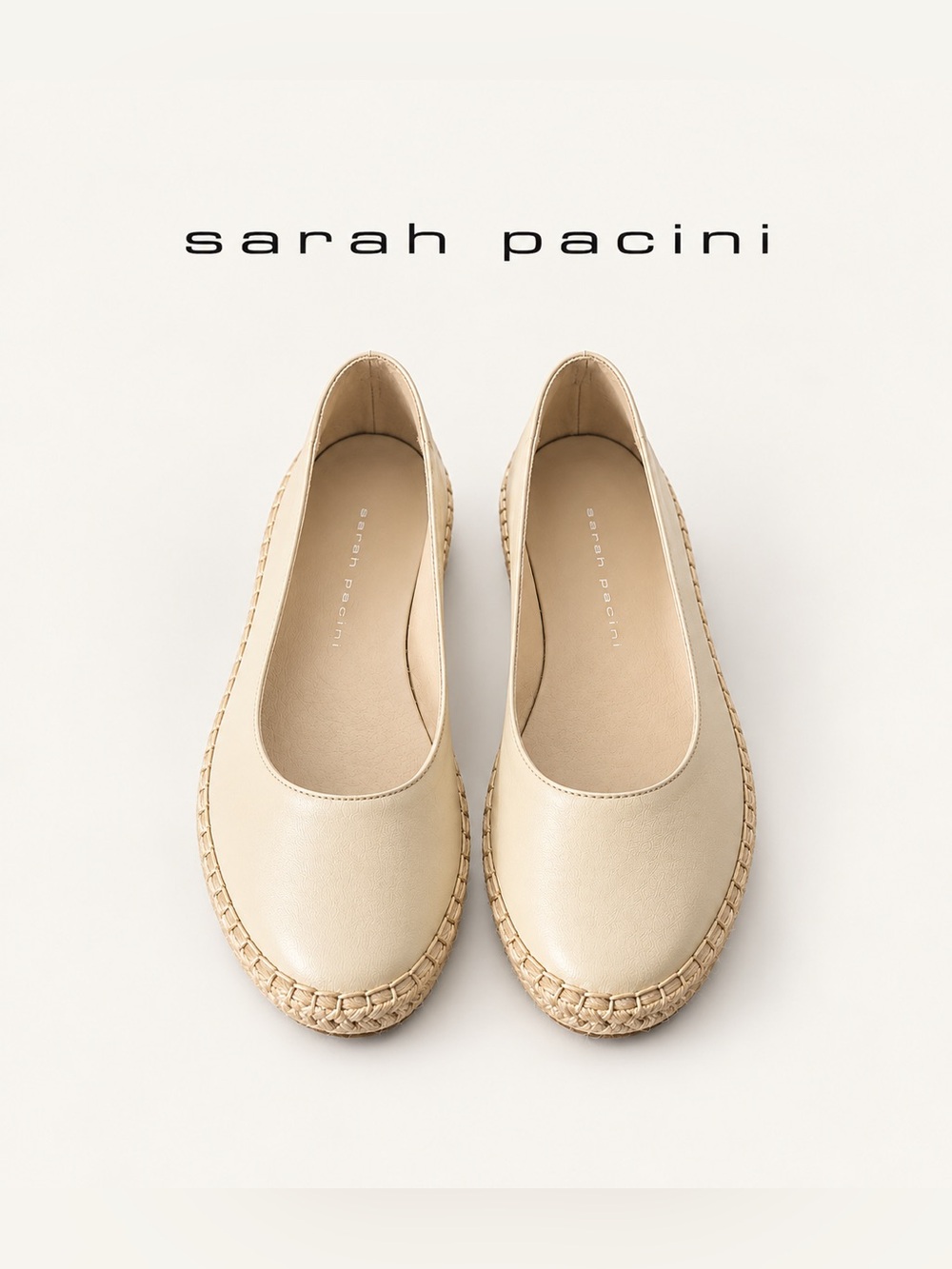 SARAH PACINI 🏛️ | THE CREAM ESPADRILLE BALLET FLAT